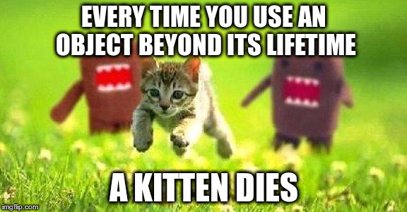 Don't use objects beyond their lifetime!